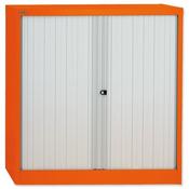 Bisley GLO Tambour Cupboard Steel Side-opening H1016mm Orange Ref AST40W Orange image