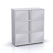 Bisley SystemFile Lodge Unit 1 Pair of 12inch and 2 Pairs of 13.5in Doors Silver Ref SYL1034LSA2B-arn