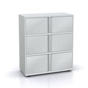 Bisley SystemFile Lodge Unit 1 Pair of 12inch and 2 Pairs of 13.5in Doors Chalk Ref SYL1034LSA2B-ap8 image