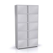 Bisley SystemFile Lodge Unit With 5 Pairs 13.5in Doors Silver Ref SYL1060LS5B-arn