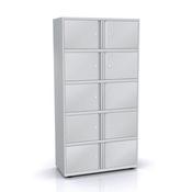 Bisley SystemFile Lodge Unit With 5 Pairs 13.5in Doors Chalk Ref SYL1060LS5B-ap8