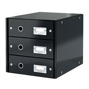 Leitz Click and Store 3 Drawer Cabinet Collapsible Cabinet A4 Black Ref 60480095 image