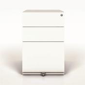 Tall Mobile Steel Pedestal Under Desk 3 Drawer 2 Stationery &amp; 1 Filing White Ref NWA52M7SSF-ab9 image