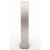 Bisley Steel Locker Four Door Silver Height 30.5cm x Width 30.5cm x Depth 45.7cm 5 Year Warranty image