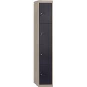Bisley 4 Door Steel Locker Grey &amp; Blue W305xD305xH1802mm 5 Year Warranty image