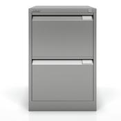 2 Drawer Steel Filing Cabinet Flush Front Silver Bisley BS2E image