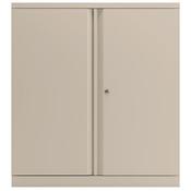 Bisley Two Door Steel Storage Cupboard Low 1000mm Cupboard with Shelf White image