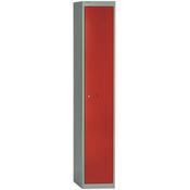 Bisley 1 Door Steel Locker Grey &amp; Red W305x457Dx1802mm 5 Year Warranty image