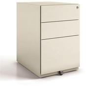 Tall Mobile Steel Pedestal Under Desk 3 Drawer 2 Stationery &amp; 1 Filing Goose Grey Ref NWA52M7SSF-av4 image