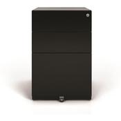 Tall Mobile Steel Pedestal Under Desk 3 Drawer 2 Stationery &amp; 1 Filing Black Ref NWA52M7SSF-av1 image