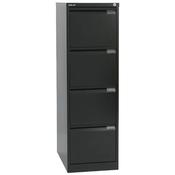 4 Drawer Steel Filing Cabinet Flush Front Black Bisley BS4E image