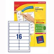 Avery L7162-100 Address Labels Laser 16 per Sheet 99.1x33.9mm White 1600 Labels image