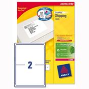 Avery L7168-100 Address Labels Laser 2 per Sheet 199.6 x 143.5mm White 200 Labels image