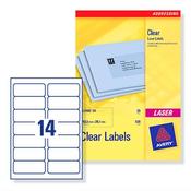 Avery 14 Per Sheet Clear Laser Label (Pack of 350) image