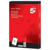 5 Star Address Labels Laser 199.6 x 143.5mm White (200 Labels) image