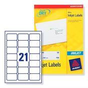 Avery Quickdry Inkjet Label 21 Per Sheet (Pack of 100) image