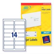 Avery Quickdry Inkjet Label 14 Per Sheet (Pack of 100) image