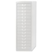 Bisley 15 Drawer Steel Storage Cabinet Chalk White image
