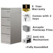 4-Drawer Filing Cabinet Goose Grey Bisley PSF image