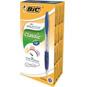 Bic Atlantis Retractable Ballpoint Pen Blue Cushioned Grip Pack 12