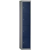 Bisley 4 Door Steel Locker Goose Grey Blue W305xD305xH1802mm 5 Year Warranty image
