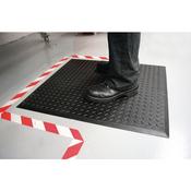 Mat Anti-fatigue Rubber Textured Anti-slip Bevelled-edge 700x800mm Ripple Pattern Pack of 2