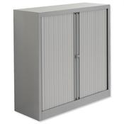 Bisley Euro Tambour for A4 W1000xD430xH1030mm 2 Shelves Silver ET410/10/2SS image