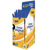 Bic Cristal Blue Fine Ballpoint Pen Clear Barrel (Pack of 50) 872730