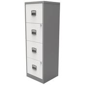 Bisley A4 Homefiler 4 Drawer Silver Body and White Drawers BY78733 image