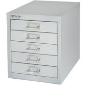 Bisley Multi-Drawer Cabinet 12 inches 5 Drawer Non-Locking Silver 12/5 image