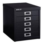 Bisley Multi-Drawer Cabinet 12 inches 5 Drawer Non-Locking Black 12/5 image