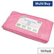 Red Microfibre Cleaning Cloths Pack of 10Durable Cloths for StreakFree Cleaning