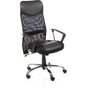 Vegas Executive Office Chair Black Leather Seat Black Mesh Back With Leather Headrest With Arms image