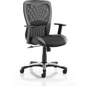 Victor Executive Office Chair Black Leather Black Mesh With Arms image