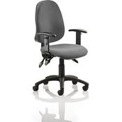 Eclipse III Lever Task Operator Office Chair Charcoal With Height Adjustable Arms image