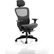 Stealth Shadow 24 Hour Posture Office Chair - Mesh Back - Mesh Seat -Adjustable Lumbar Support - Seat Slide - Adjustable Arms - Headrest - Weight Tolerance 170kg - Black image