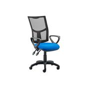 Eclipse II Lever Task Operator Office Chair Mesh Back With Blue Seat &amp; Loop Arms image