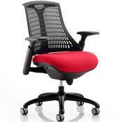 Flex Task Operator Office Chair Black Frame Black Back Cherry Red Seat