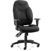 Galaxy Task Operator Office Chair Black Fabric With Arms, Seat Height: 430-530mm, Weight Tolerance: 125Kg, 3 Lever Mechanism, Adjustable Arms, Upholstered Seat, back and outer image