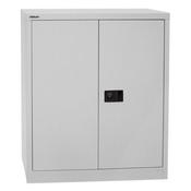Bisley 1 Shelf Grey Steel Cupboard 2 Door - Height - 1020mm – 1-Shelf, 5-Year Warranty, Already Assembled, Magnetic Door Catch &amp; Two-Point Locking System image