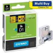 Dymo D1 Tape 45808 19mmx7m Black on Yellow S0720880 image