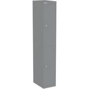 Bisley 2 Door Deep Steel Locker Goose Grey W305xD457xH1802mm 5 Year Warranty image