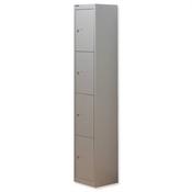 Bisley 4 Door Steel Locker Goose Grey W305xD305xH1802mm 5 Year Warranty image