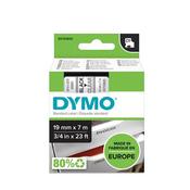 Dymo D1 Label Tape 45800, 19mm x 7m, Black on Clear (S0720820) - Transparent Labels for Durable and Discreet Marking image