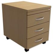 Mobile 3-Drawer Pedestal Urban Oak - Universal Storage Can Be Used Alone Or Accompany The Switch, Komo or Ashford Ranges