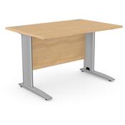 Cantilever Office Desk Rectangular With Silver Cable Managed Leg W1200xD800xH725mm Beech Komo image
