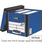 Fellowes Bankers Box Premium 726 Tall Archive Storage Box Blue and White Pack of 10 image