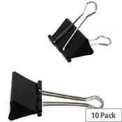 Q-Connect Foldback Clip, 51mm, Black (Pack of 10) - Extra Large Foldback Clips for Heavy-Duty Paperwork image