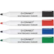 Q-Connect Dry Wipe Markers - Pack of 4 (Black, Blue, Green, Red) image