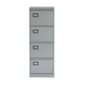 Bisley 4 Drawer Filing Cabinet Grey with Central Lock - 35kg Drawer Capacity - W470xD622xH1321mm - 5 Years Warranty image